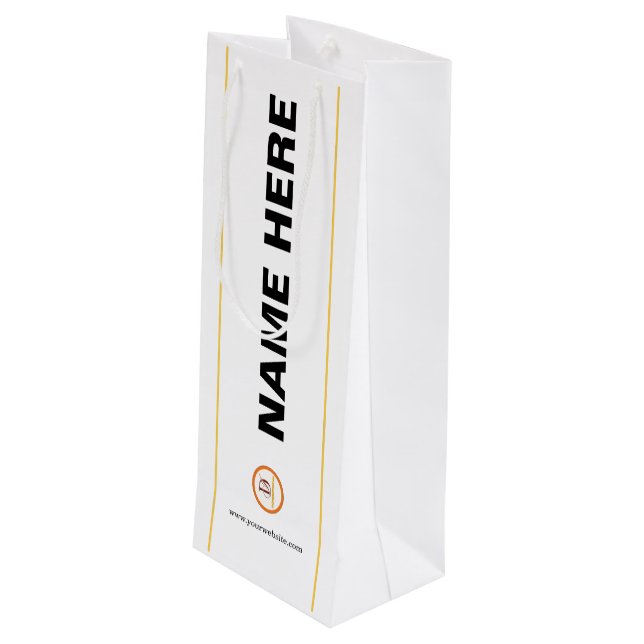Custom Company Logo Paper Wine Gift Bag (Back Angled)