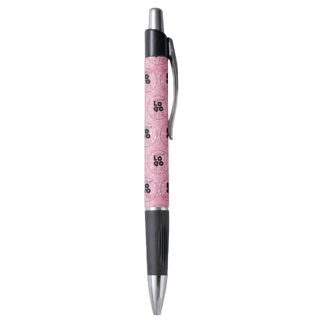 Custom Company Logo Pattern on Hot Pink Glitter Pe (Bottom (Vertical))