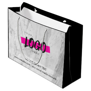 Custom Company Logo Pattern Promotional Marble Large Gift Bag