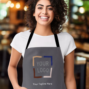 Custom Company Logo personalised smokey grey Apron