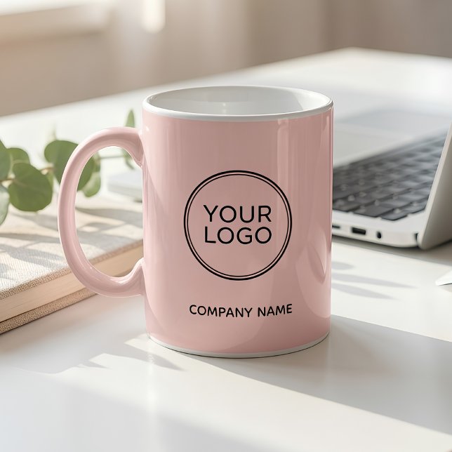 Custom Company Logo Pink Personalised Coffee Mug (Creator Uploaded)