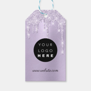 Custom Company Logo Product Description Purple Gift Tags