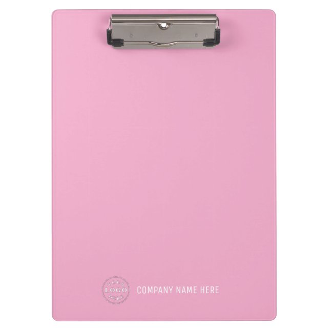 Custom Company Logo Professional Office Light Pink Clipboard (Front)