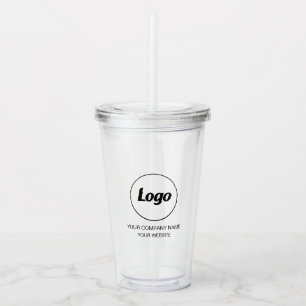 Custom company logo promotional acrylic tumbler