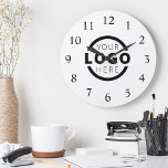 Custom Company Logo Promotional Branded Large Clock<br><div class="desc">Add your custom business corporate logo to create a unique wall clock. Makes a great promotional giveaway or corporate gift for customers,  vendors,  employees or other special people. Choose from different clock shapes and sizes. No minimum quantity,  no setup fees.</div>