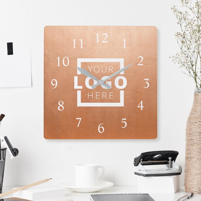 Custom Company Logo Promotional Branded Square Wall Clock (Creator Uploaded)