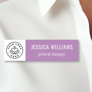 Custom Company Logo Purple Employee Name Tag