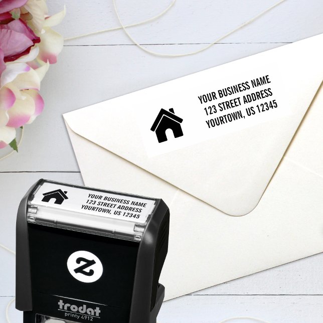 Custom Company Logo Return Address Self-inking Stamp (Creator Uploaded)
