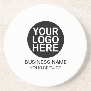 Custom Company Logo Round Sandstone Coaster
