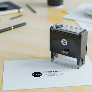 Custom Company Logo Seal & Business Return Address Self-inking Stamp