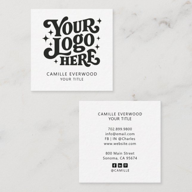 Custom Company Logo  Square Business Card (Front/Back)