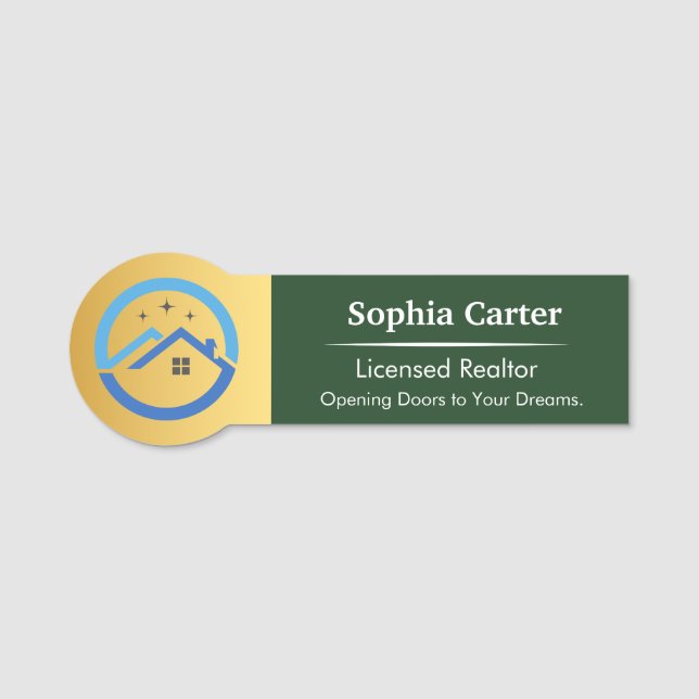 Custom Company Logo Staff Name Tag Design (Front)