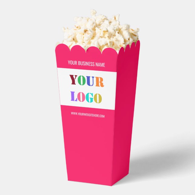 Custom Company Logo Text and Colours Popcorn Box (Popped)
