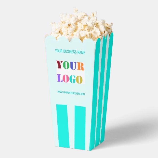 Custom Company Logo Text and Colours Popcorn Box (Popped)
