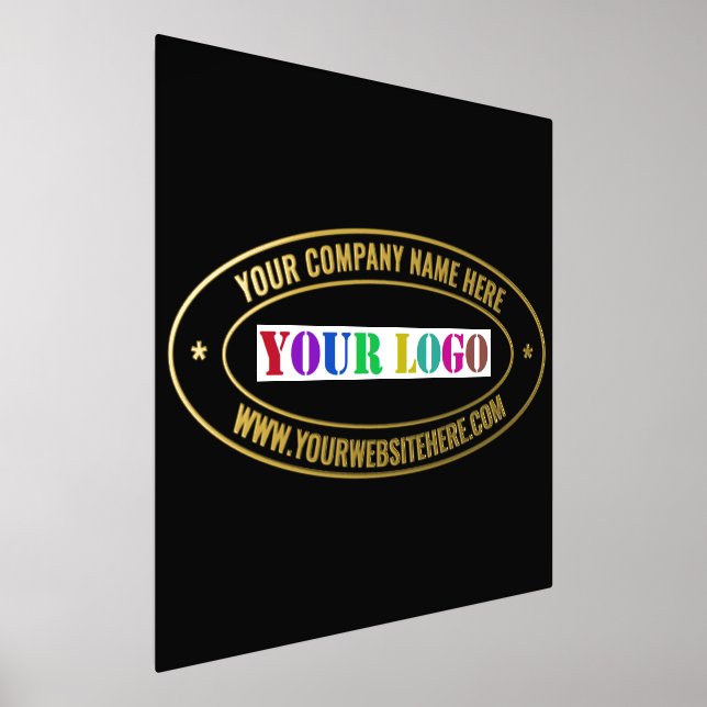 Custom Company Logo Text Black Gold Foil Prints (Laydown)