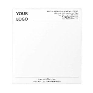 Custom Company Logo Text Branded Notepad Example