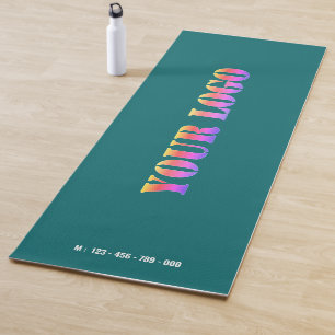 Custom Company Logo Text Branded Yoga Mat Example