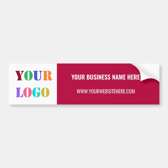 Custom Company Logo Text Business Bumper Sticker (Front)