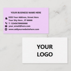 Custom Company Logo Text Business Card Your Colour