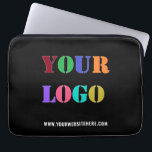 Custom Company Logo Text Business Laptop Sleeve<br><div class="desc">Custom Colours and Fonts - Laptop Sleeves with Your Company Logo Photo and Text Promotional Business Personalised Laptop Sleeve Gift - Add Your Logo / Image or QR Code - Photo / and Text / Information - Resize and move elements with customisation tool. Choose / add your favourite background and...</div>