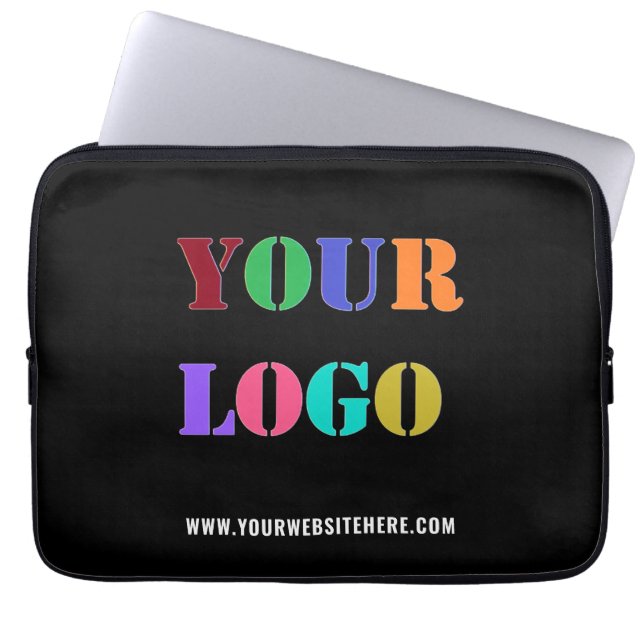 Custom Company Logo Text Business Laptop Sleeve (Front)