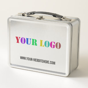 Custom Company Logo Text Business Metal Lunch Box