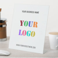 Custom Company Logo Text Business Pedestal Sign