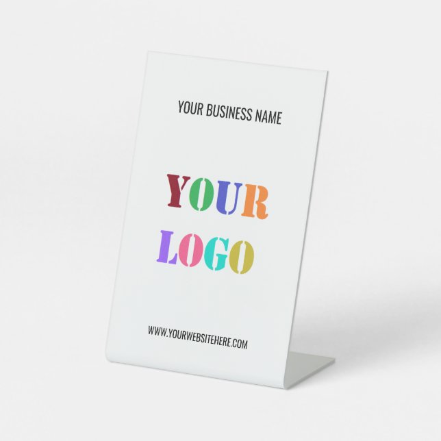 Custom Company Logo Text Business Pedestal Sign (Front)