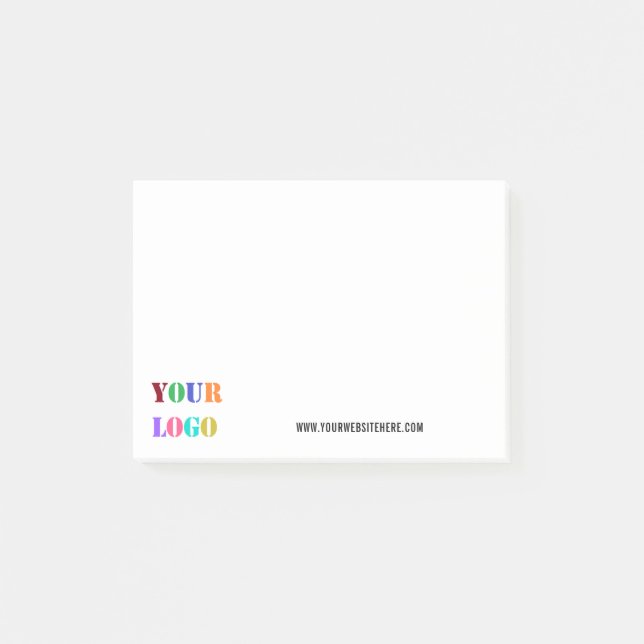 Custom Company Logo Text Business Post-it® Notes (Front)