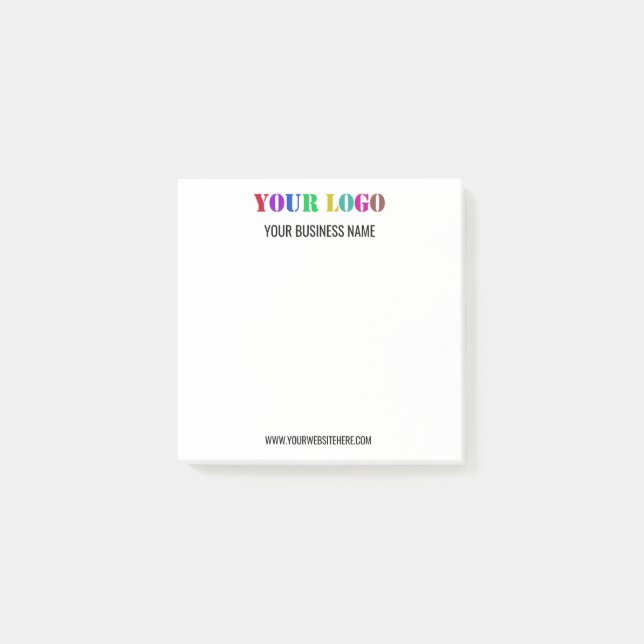 Custom Company Logo Text Business Post-it® Notes (Front)