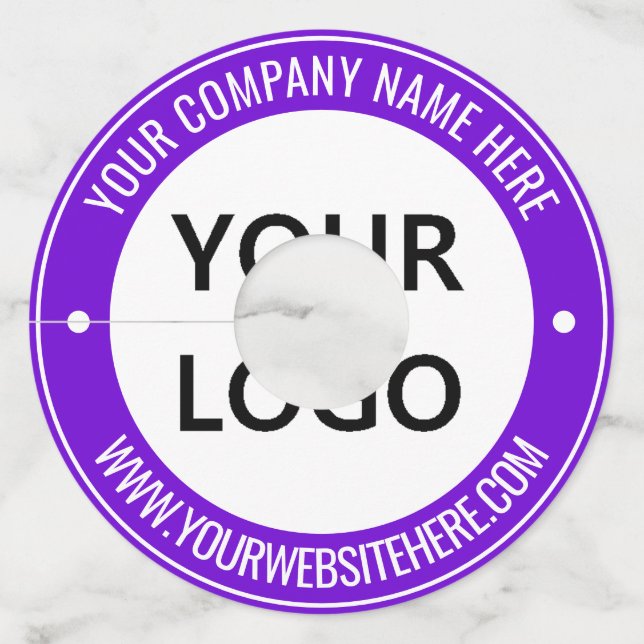 Custom Company Logo Text Business Wine Glass Tag (Front)