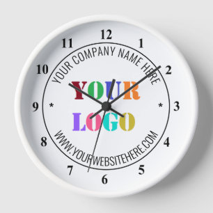 Custom Company Logo Text Clock Design Your Own