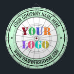 Custom Company Logo Text Dart Board - Your Colours<br><div class="desc">Custom Colours and Font - Dart Board with Your Company Logo or Photo and Name Website or Custom Text Promotional Business or Modern Personal Dartboards / Gift - Add Your Logo - Image - Photo or QR Code / Name - Company / Website or other Information / text - Resize...</div>