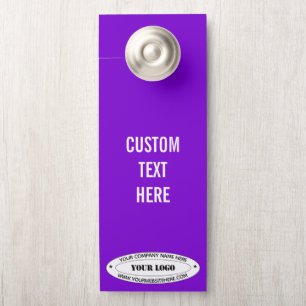 Custom Company Logo Text Door Hanger Your Colours