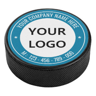 Custom Company Logo Text Hockey Puck Choose Colour