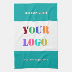 Custom Company Logo Text Kitchen Towel Your Colour