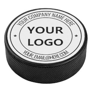 Custom Company Logo Text Personalised Hockey Puck