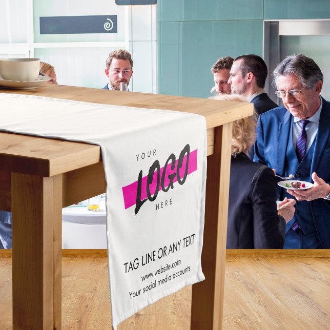 Custom Company Logo Text Promotional Business  Short Table Runner (Creator Uploaded)