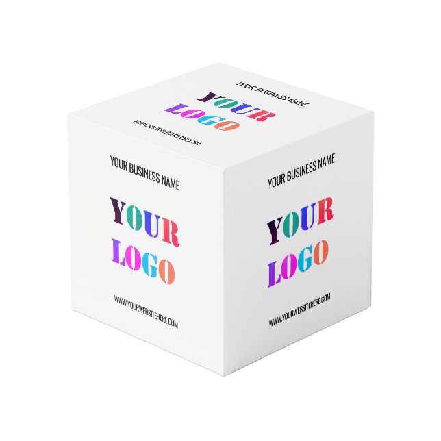 Custom Company Logo Text Promotional Cube Template (Front Angled)
