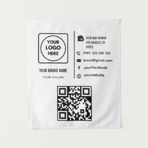 Custom Company Logo Text Promotional Wall Design Tapestry