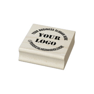 Custom Company Logo Text Social Media Rubber Stamp
