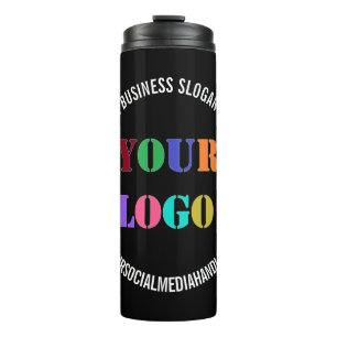 Custom Company Logo Text Thermal Tumbler Template