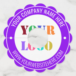 Custom Company Logo Text Wine Glass Tag Your Colou