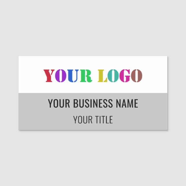 Custom Company Logo Text Your Business Name Tag (Front)