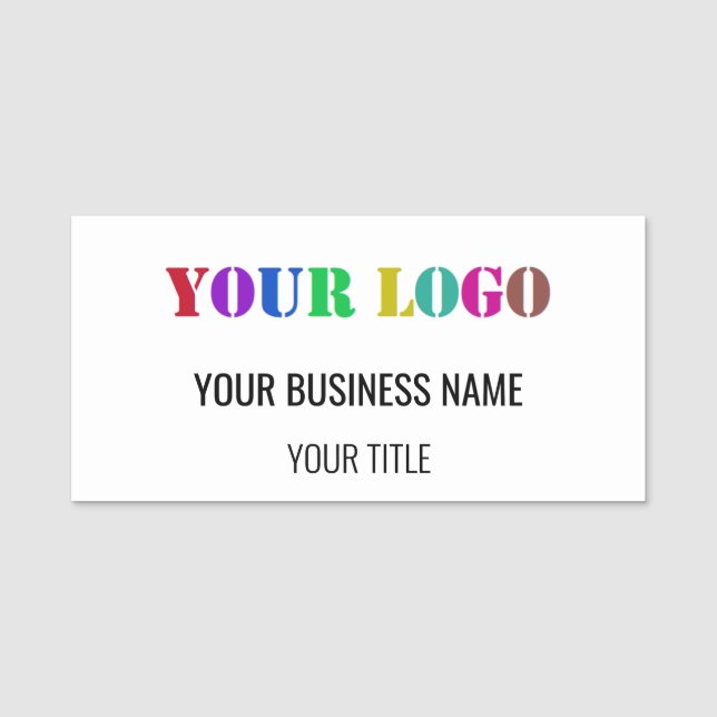 Custom Company Logo Text Your Business Name Tag (Front)