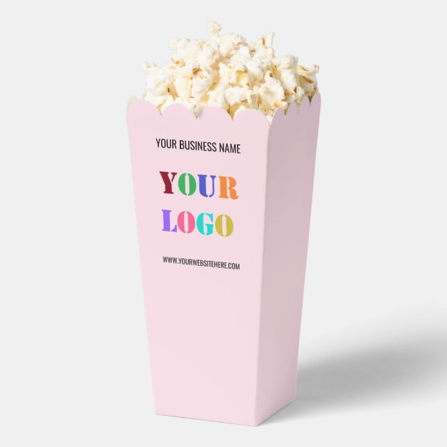 Custom Company Logo Text Your Business Popcorn Box (Popped)