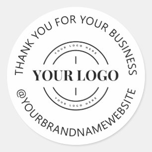 Custom Company Logo Thank You For Your Business Classic Round Sticker