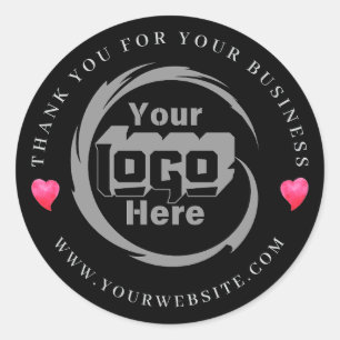 Custom Company Logo Thank You For Your Business Classic Round Sticker