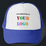 Custom Company Logo Website Business Trucker Hat<br><div class="desc">Trucker Hats with Custom Logo and Text Promotional Business Personalised  - Add Your Logo / Image and Text / Information - Resize and move elements with customisation tool. Please use your logo - image that does not infringe anyone's Copyright !! Good Luck - Be Happy :)</div>
