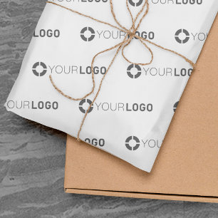 Custom company logo white branded tissue paper